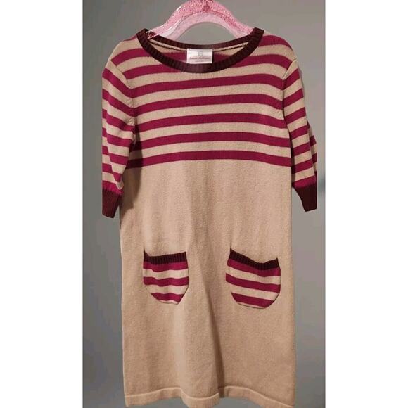 HANNA ANDERSSON PRETTY STRIPED POCKET SWEATER DRESS GIRLS 110 EU/ 4-5T US - Picture 1 of 6